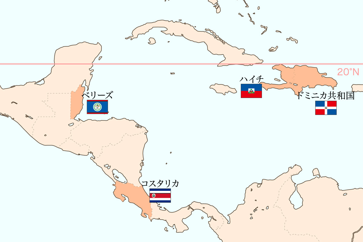 中米・カリブの地図